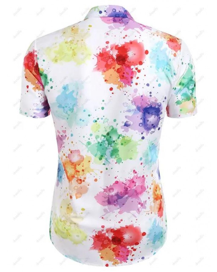 Splatter Paint Short Sleeve Shirt