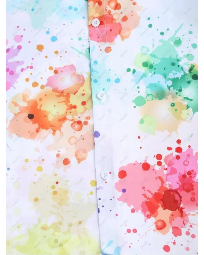 Splatter Paint Short Sleeve Shirt