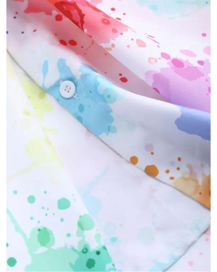 Splatter Paint Short Sleeve Shirt