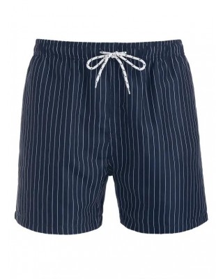 Pinstriped Drawstring Board Shorts