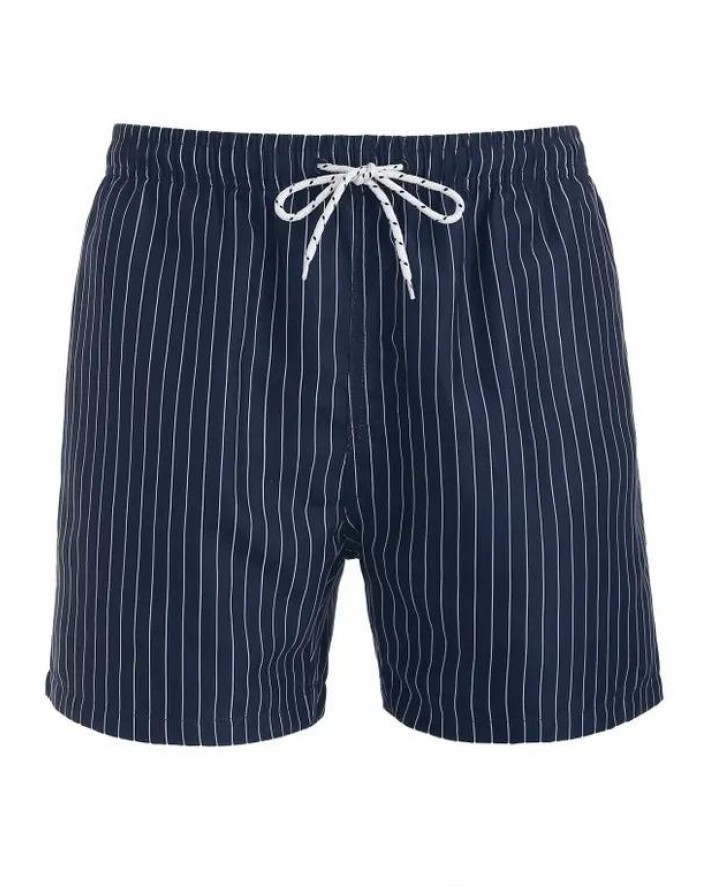 Pinstriped Drawstring Board Shorts
