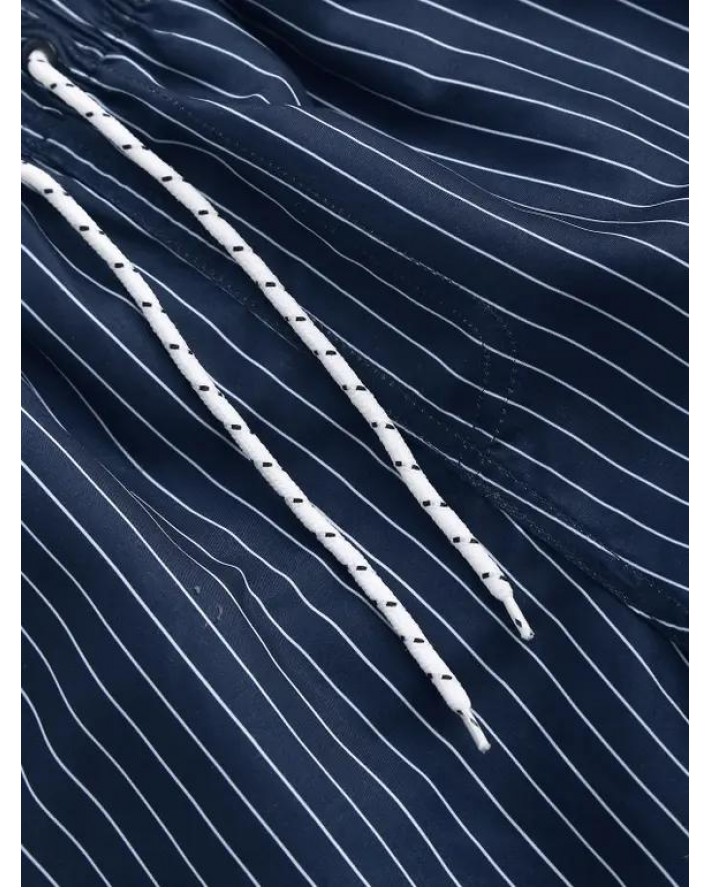 Pinstriped Drawstring Board Shorts