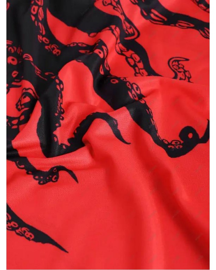 Short Sleeve Octopus Printed T-shirt