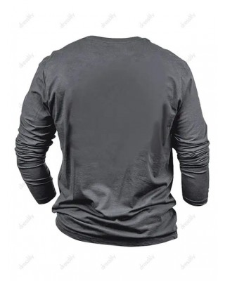 Contrasting Letter Slogan Print Graphic Tee Long Sleeve Round Neck Casual T-shirt