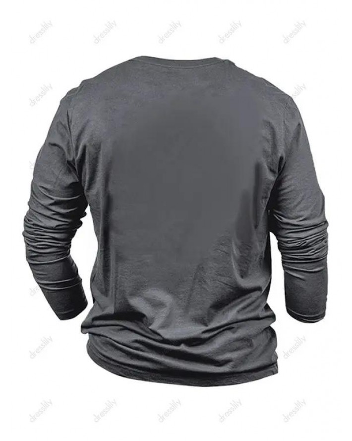 Contrasting Letter Slogan Print Graphic Tee Long Sleeve Round Neck Casual T-shirt
