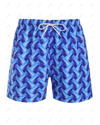 Allover Print Drawstring Board Shorts