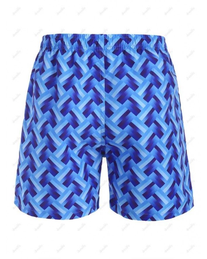Allover Print Drawstring Board Shorts