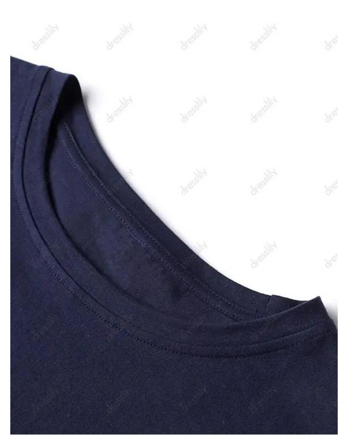 Gold Letter Slogan Print Graphic T-shirt Long Sleeve Round Neck Casual Tee