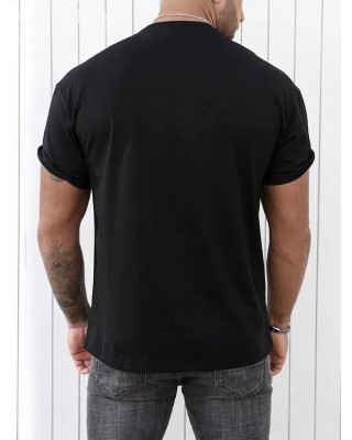 Butterfly Print T Shirt Round Neck Short Sleeve Casual Tee
