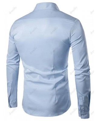Button Up Long Sleeve Business Shirt