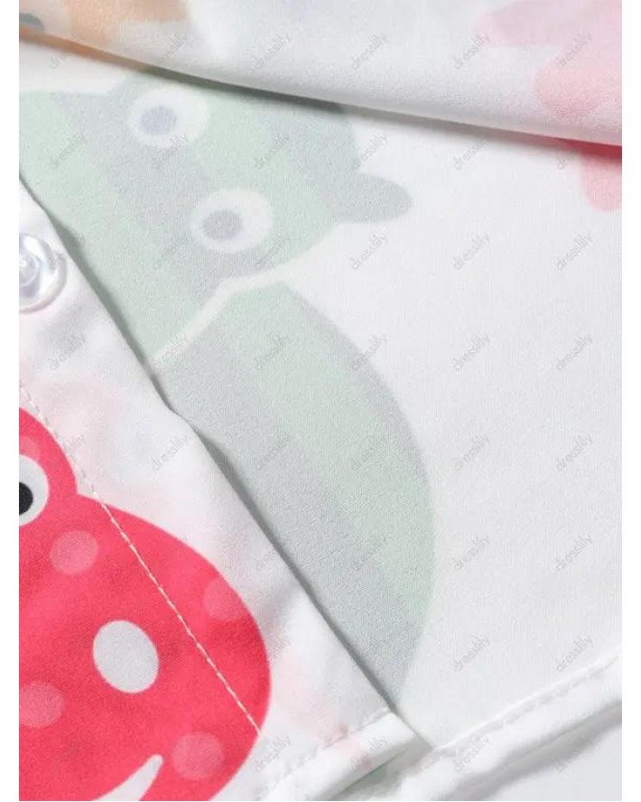 Cartoon Animal Print Short Sleeve Shirt