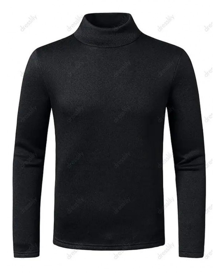 Mock Neck Long Sleeve Fleece T-shirt