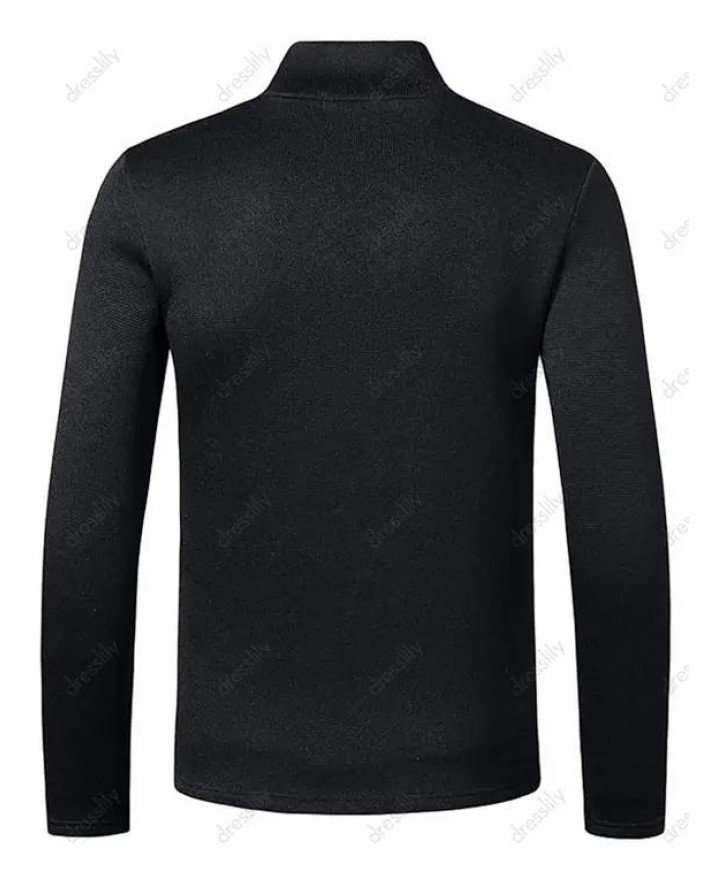 Mock Neck Long Sleeve Fleece T-shirt