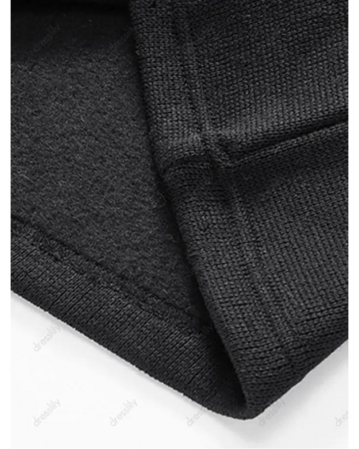 Mock Neck Long Sleeve Fleece T-shirt