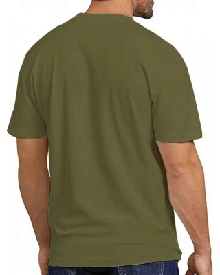 Star Striped Elk Print T Shirt Round Neck Short Sleeve Casual Tee
