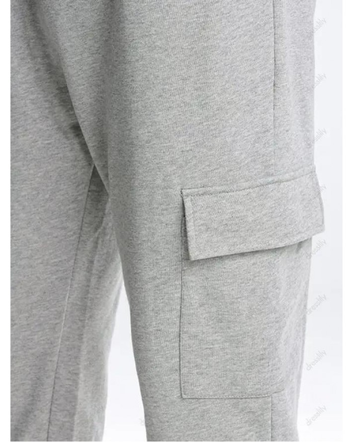 Casual Jogger Pants Plaid Color Pockets Elastic Waist Beam Feet Long Pants