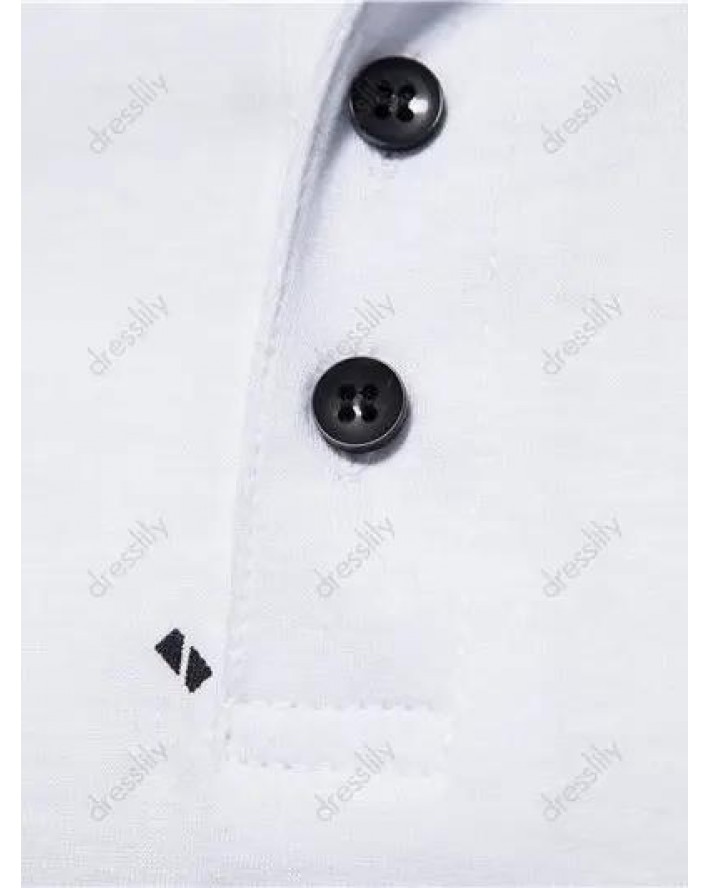 Geometric Print T Shirt Turn Down Collar Half Button Short Sleeve Summer Casual Tee