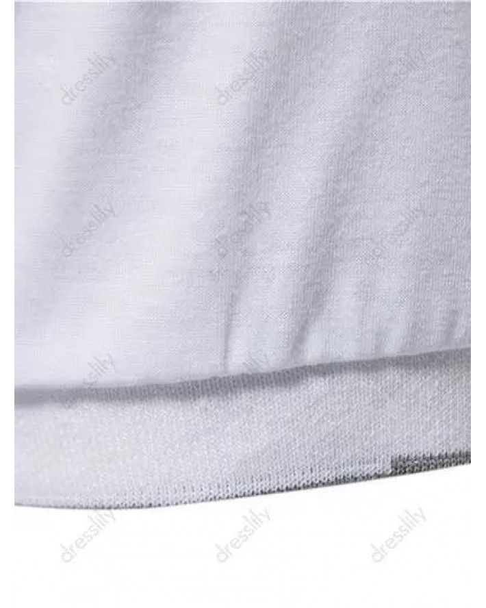 Geometric Print T Shirt Turn Down Collar Half Button Short Sleeve Summer Casual Tee