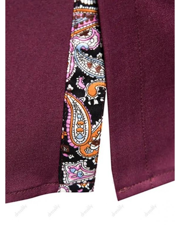 Paisley Print Long Sleeve Bohemian Shirt