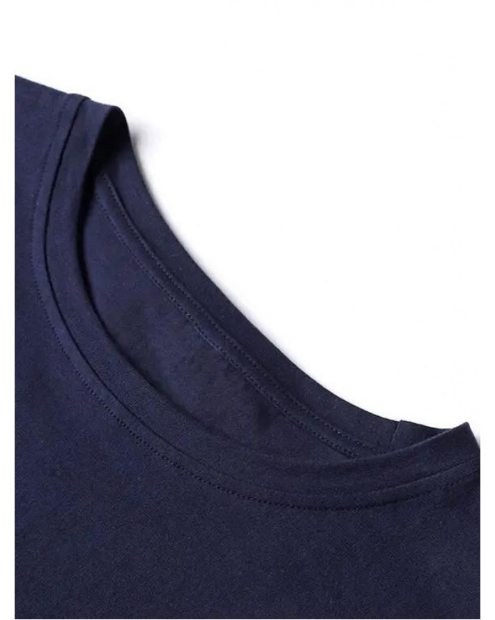 Letter Print T Shirt Long Sleeve Round Neck Casual Tee