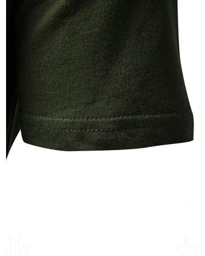 V Notched T Shirt Plain Color Round Neck Short Sleeve Basic Tee