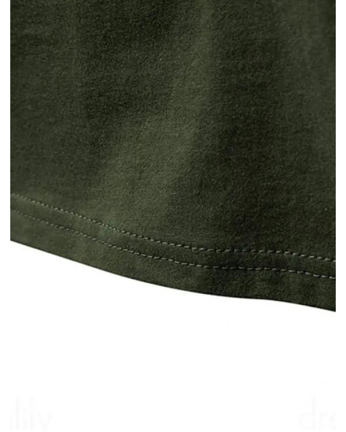 V Notched T Shirt Plain Color Round Neck Short Sleeve Basic Tee