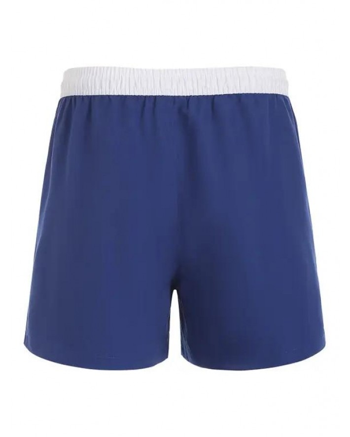 Drawstring Binding Trim Pocket Board Shorts
