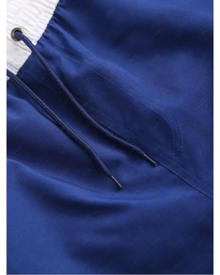 Drawstring Binding Trim Pocket Board Shorts