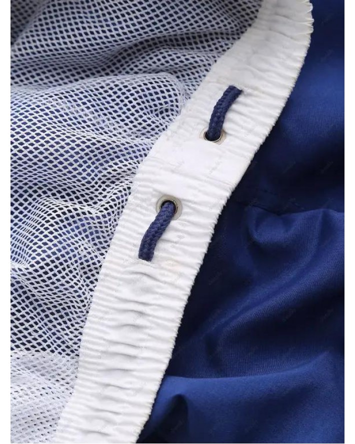 Drawstring Binding Trim Pocket Board Shorts
