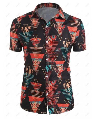 Geometric Print Short Sleeve Shirt