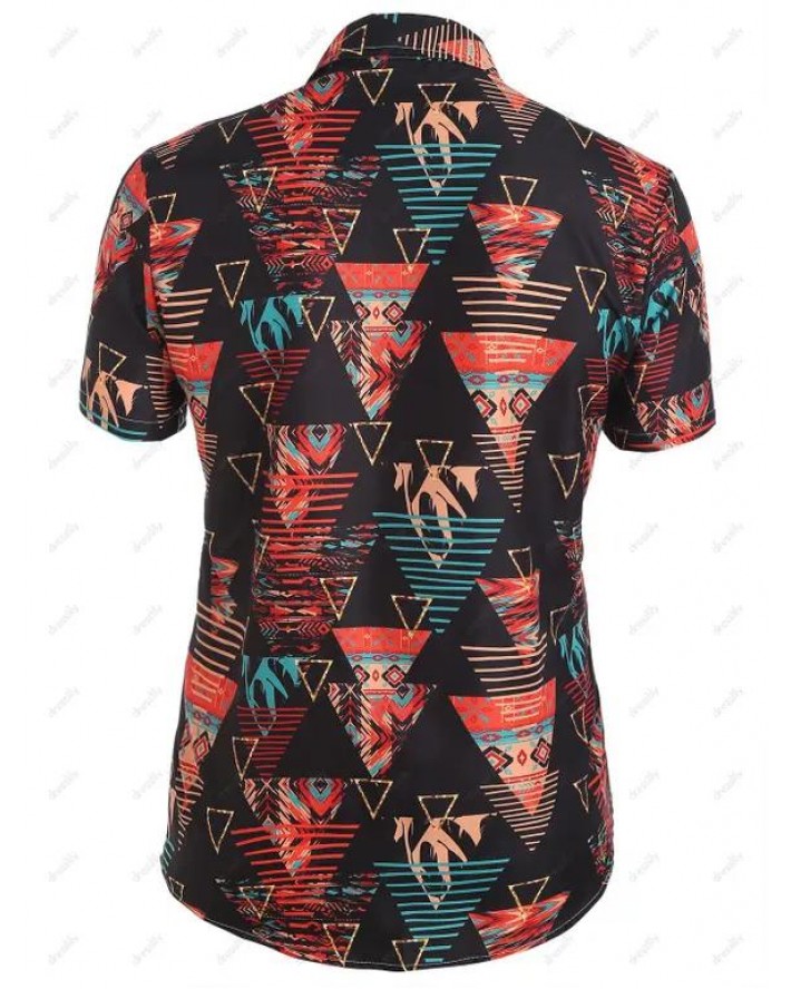 Geometric Print Short Sleeve Shirt
