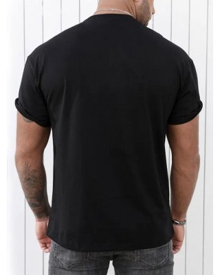Flame and Skull Print T Shirt Round Neck Short Sleeve Casual Tee