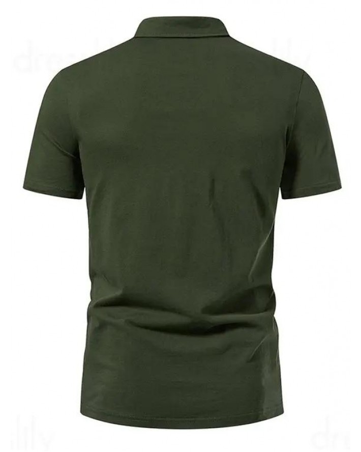 Lace Up T Shirt Plain Color Turn Down Collar Short Sleeve Casual Tee
