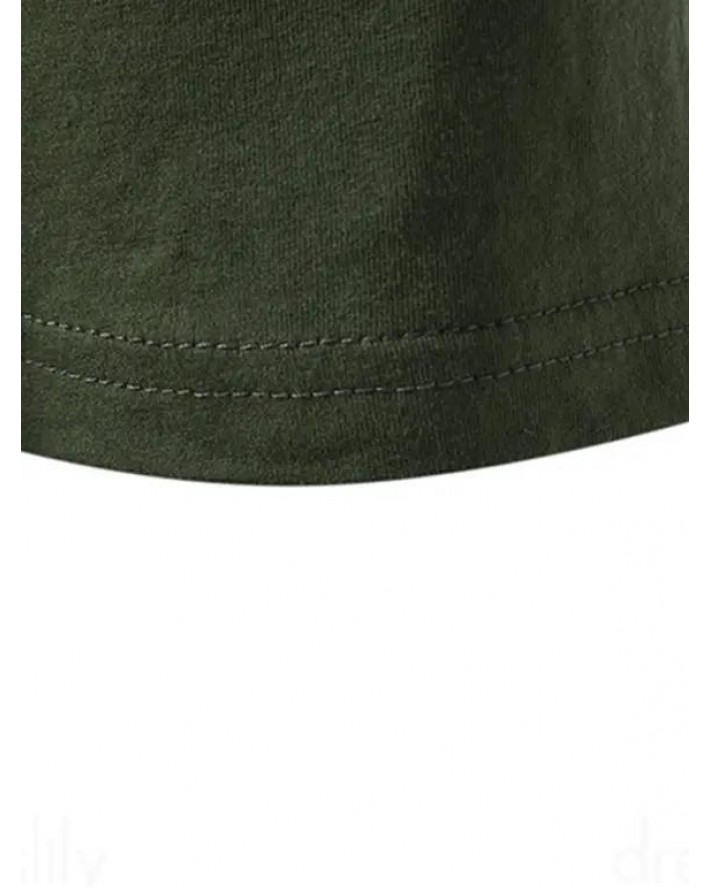 Lace Up T Shirt Plain Color Turn Down Collar Short Sleeve Casual Tee