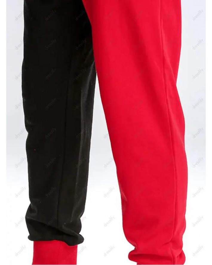 Two Tone Sweatpants Contrast Drawstring Elastic Waist Sport Jogger Pants