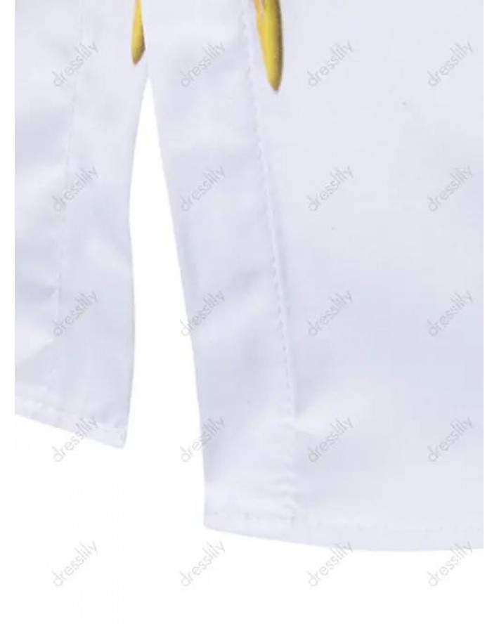 Colorful Striped Painting Print Shirt Long Sleeve Button Up Casual Shirt