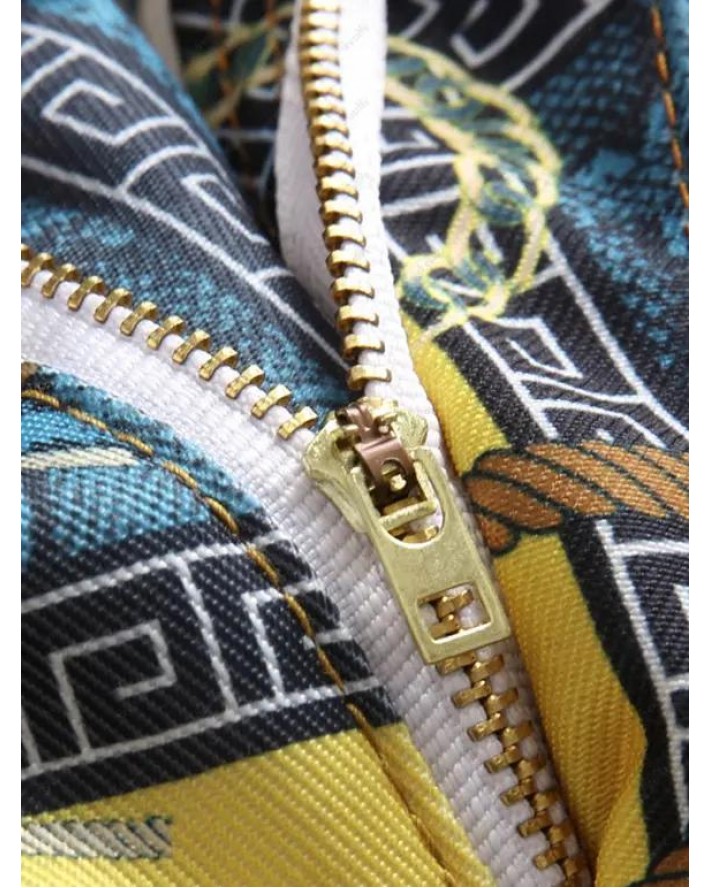 Bohemian Jeans Colorblock Tassel Rope Print Zipper Fly Pockets Vacation Trendy Demin Pants