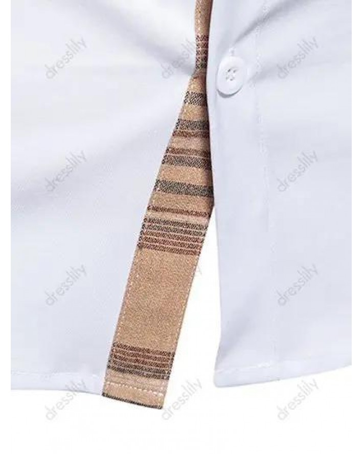 Plaid Print Long Sleeve Shirt Turn Down Collar Button Down Shirt