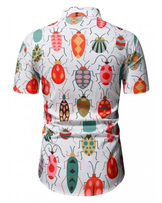 Allover Insect Print Button Up Shirt