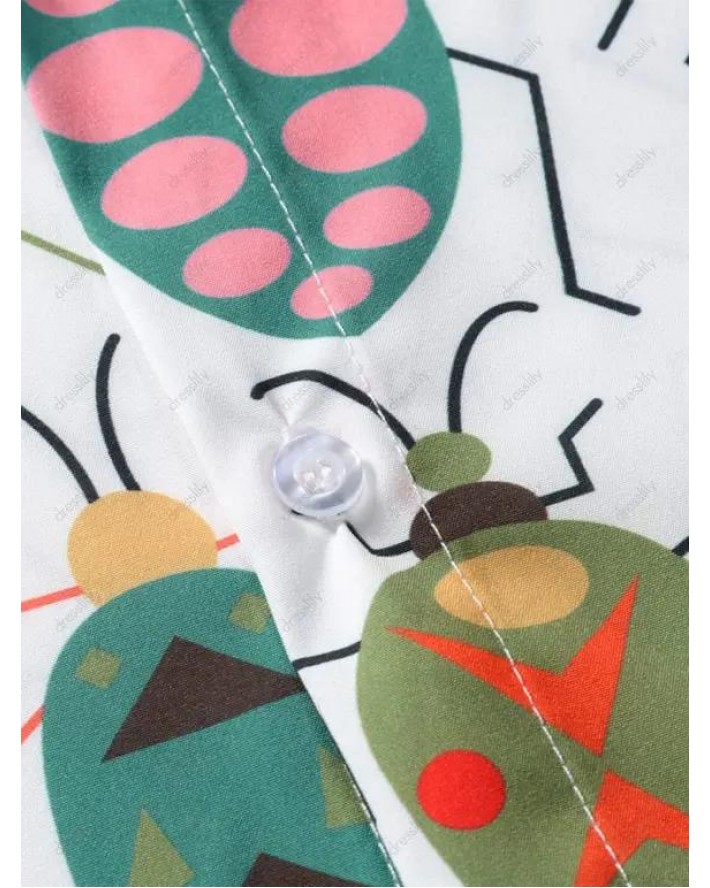Allover Insect Print Button Up Shirt