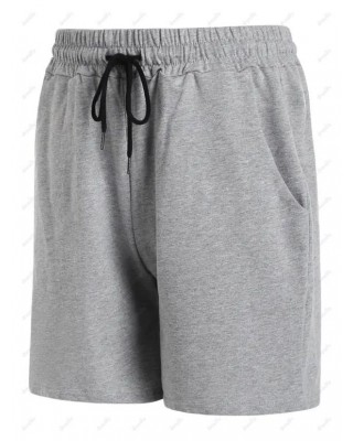 Pure Color Cotton Basic Drawstring Shorts Summer Casual Home Stay Sporting Shorts Jogging