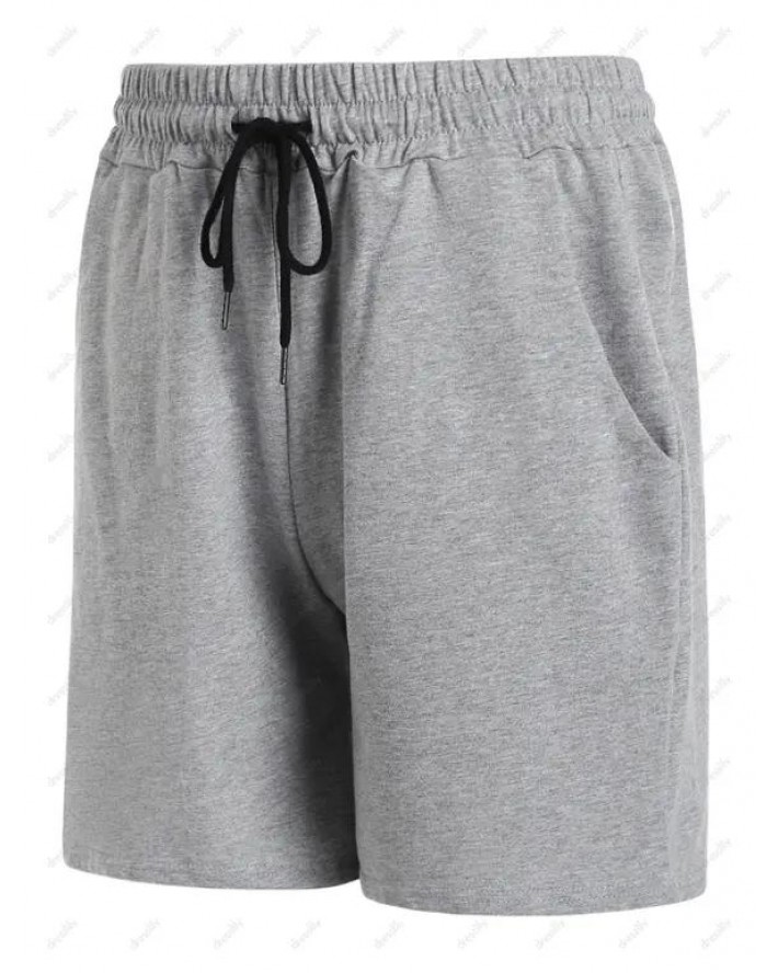 Pure Color Cotton Basic Drawstring Shorts Summer Casual Home Stay Sporting Shorts Jogging