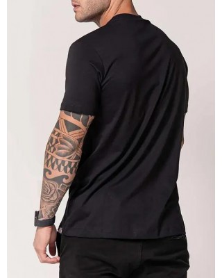 Skull Print Casual T Shirt Round Neck Short Sleeve Tee