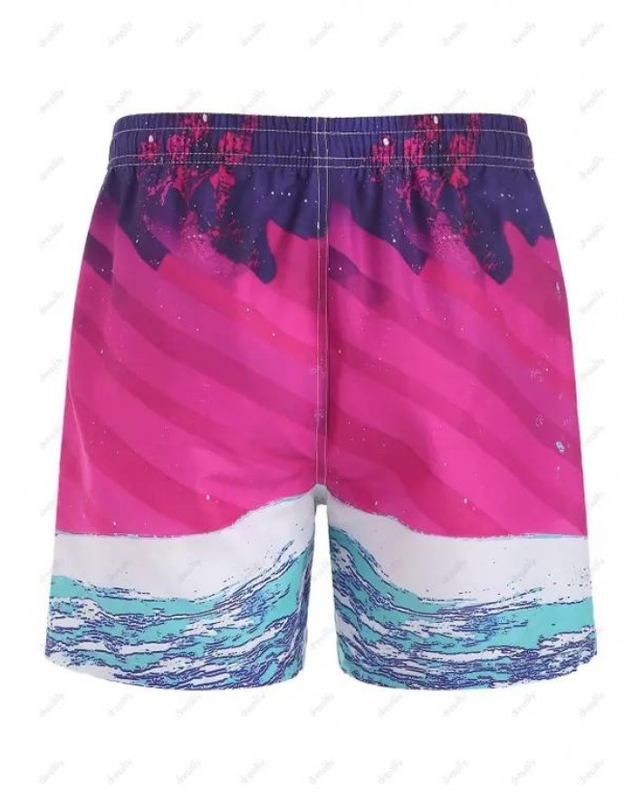 Drawstring Spaceman Pattern Board Shorts