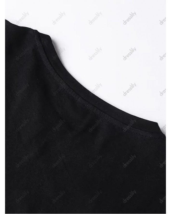 Graphic T Shirt Letter Star Print Round Neck Long Sleeve Casual Tee