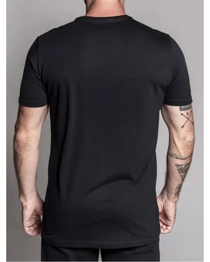 Skull Print Casual Tee Round Neck Short Sleeve T Shirt