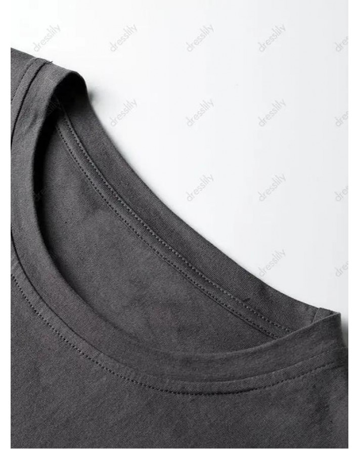 Graphic T Shirt Letter Bike Print Round Neck Long Sleeve Casual Tee