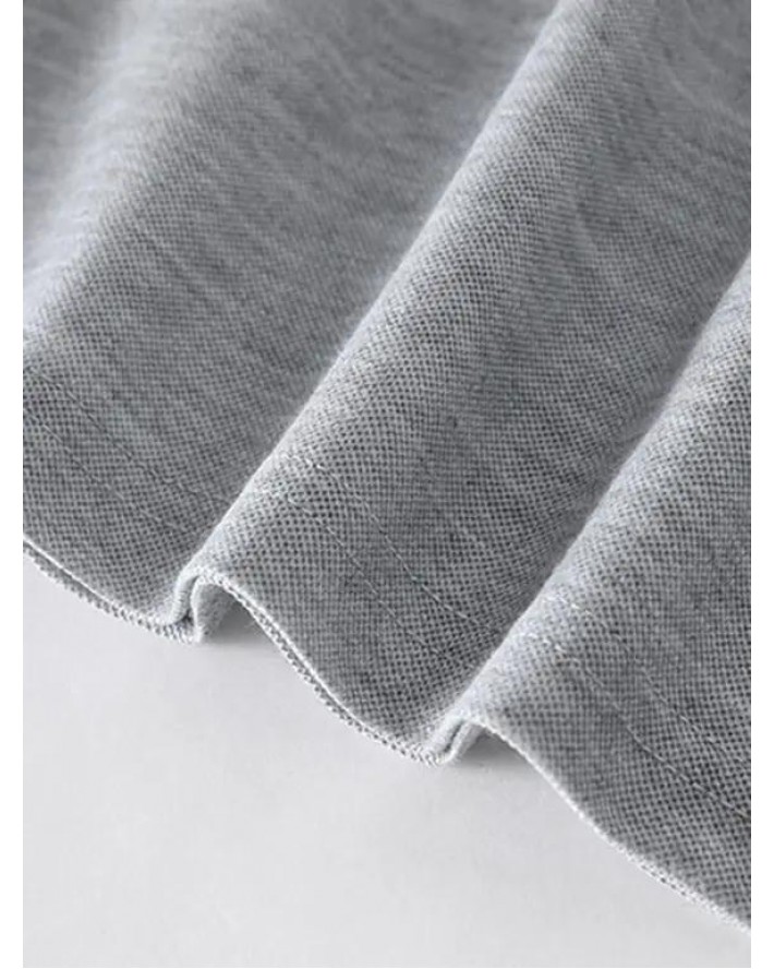 Colorblock Panel Short Sleeve T-shirt A Quarter Button Turndown Collar Sport Tee