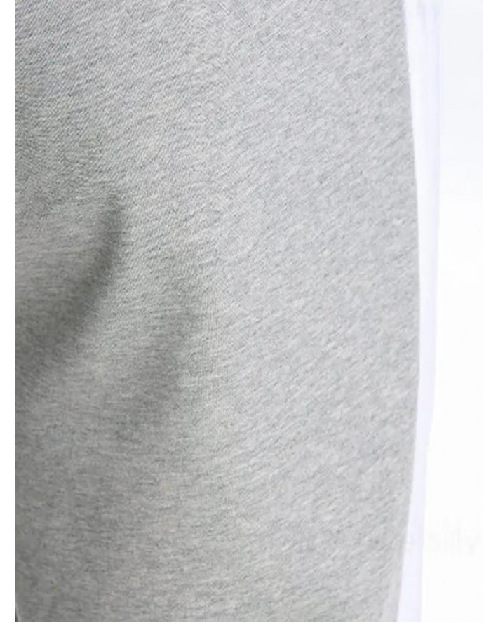 Contrast Colorblock Sweatpants Elastic Waist Drawstring Sport Jogger Pants