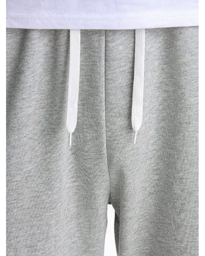 Contrast Colorblock Sweatpants Elastic Waist Drawstring Sport Jogger Pants
